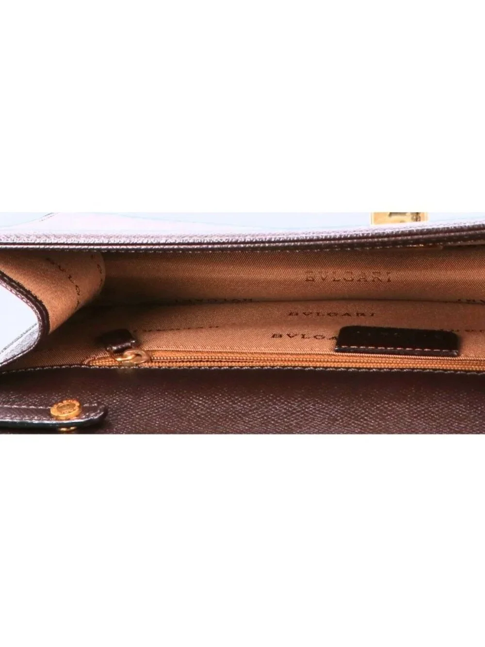 Bvlgari Leather Turnlock Wide Shoulder Bag
